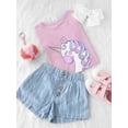 thumbnail image 3 of Lovely Sleepy Unicorn Face T-Shirt Toddler -Image by Shutterstock,  5 Toddler, 3 of 4