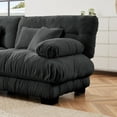 thumbnail image 5 of 94.4" Chenille Cloud Loveseat Sofa, 2-Seater Modern Sectional Couch with 6 Pillows and Ergonomic Design, Tufted Upholstered Seat with Fixing Buckle for Living Room, Bedroom, Gray, 5 of 9