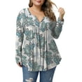thumbnail image 6 of VERABENDI Women's Plus Size Tops Blouses Long Sleeve Button Up V-neck Tunic Shirts, M-4XL, 6 of 6