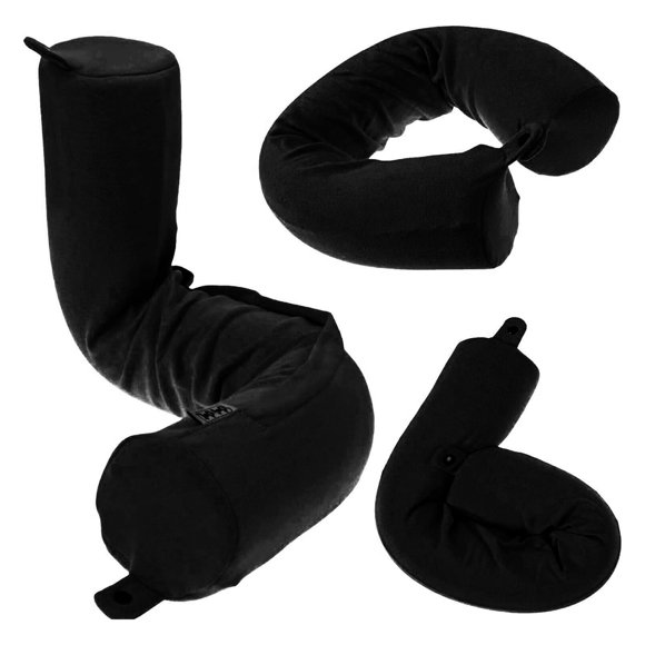 Almohada viscoelástica Travel Pillow Dot&Dot Twist para aviones Onyx