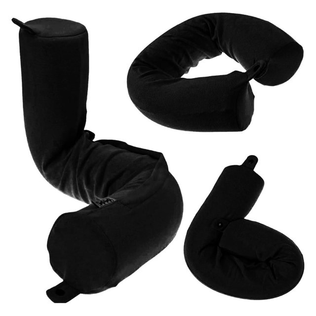 Almohada viscoelástica Travel Pillow Dot&Dot Twist para aviones Onyx