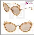 thumbnail image 1 of MIU MIU NOIR SILK MU05SS Cat Eye Peach Beige Gold Women Sunglasses 05S Women, 1 of 6