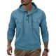 thumbnail image 4 of pstuiky camisa de manga larga para hombre, Camiseta informal de manga larga con capucha y botones para hombre, con bolsillos dobles, color liso top de hombre l, 4 of 6