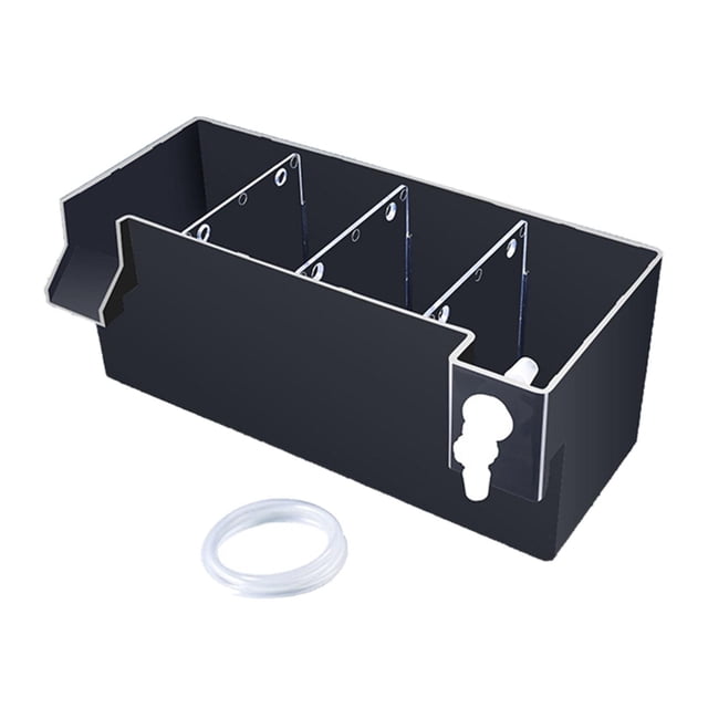 QualitChoice Aquarium Hang on Filter Box Drip Filter Top Tank Fish 18x10.5x10cm Box Waterfall Flow Clear Box Black 24x10.5x10cm