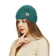thumbnail image 3 of Herrnalise Women's round bead accessories hat woolen hat knitted hat bohemian toe cap, 3 of 5