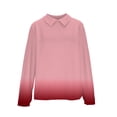thumbnail image 4 of Uootdi Womens Tops Colorblock Collared Ribbed Long Sleeve Shirts Relaxed Fit Trendy Casual Everyday Vacation Outfits Gift, 4 of 5