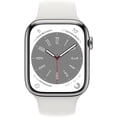thumbnail image 2 of Restored Apple Watch Series 8 [GPS + Cellular 45mm] Silver Stainless Steel Case with White Sport Band (S/M) - Refurbished Fair, 2 of 6