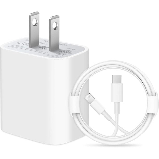 Chargeur iPhone Apple Block USB C Fast, câble USB C vers Lightning de 6  pieds pour iPhone13/14/14 plus/12/pro/pro max/11/Air pods pro/iPad air