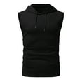 thumbnail image 4 of Qiylii Men's Shorts Set Solid Color Sleeveless Hooded Tank Tops + Drawstring High Waist Stretch Shorts, 4 of 8