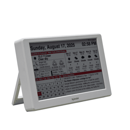 Kylendar 7 E Paper Smart Calendar White Wifi Digital Desktop with Weather & World Clock