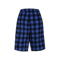 thumbnail image 6 of Amzcrzy Pajamas for Women Set Cotton Linen V-Neck Button Down Short Sleeve Classic Plaid Pajamas Women with Drawstring Shorts 2 Piece Outfits Loungewear Sets S-5Xl Blue 5XL, 6 of 8