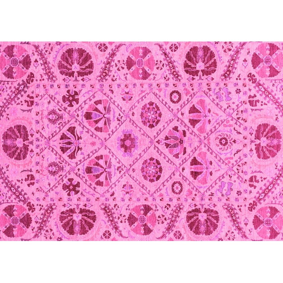 Ahgly Company Indoor Rectangle Abstract Pink Modern Area Rugs, 8' x 10'