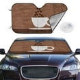 thumbnail image 2 of Balery Coffee Cafe Cup Windshield Sun Shade, Car Front Window Sunshade Cover ,Automotive Interior Portected Blocks Uv Rays For Car Pickup Truck Suv Accessories- Small, 2 of 7