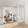thumbnail image 2 of 120" x 80" 1 Lite Mirrored Glass Double Sliding Closet Door with Hardware Kit, 2 of 8