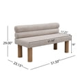 thumbnail image 3 of Christopher Knight Home Modern Boucle Upholstered Dining Bench with Solid Wood Legs, Light Gray, 3 of 9