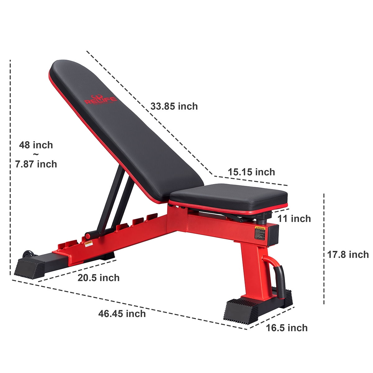 Relife Sports Adjustable Weight Bench for Full Body Workout, Incline and Decline Weight Bench