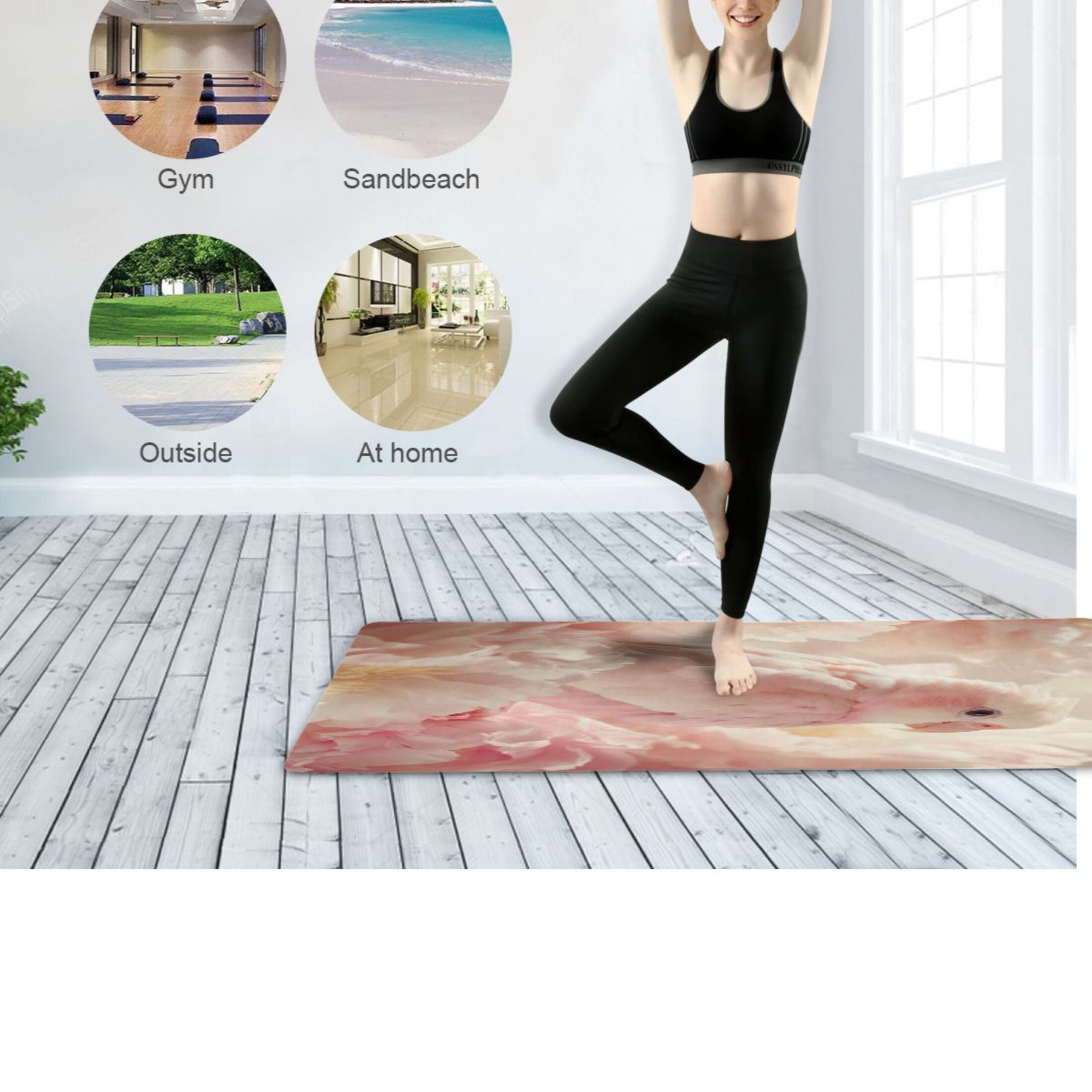 BZSMCE Yoga Mat Women Fitness Mat Cotton Candy Serenity Pattern