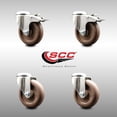 thumbnail image 2 of 4 Inch 316SS High Temp Glass Filled Nylon Bolt Hole Caster Set with 2 Lock Brake, 2 of 2