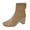 Khaki, variant on NOKIO Women'S Vintage Ankle Boots With A Square Toe Women Ankle Boots Autumn And Winter Simple Solid Color Fashion Comfortable Square Toe Square Heel Back Zipper Women'Sfashion-Forward Ankle Booties