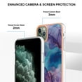 thumbnail image 4 of ELEHOLD for iPhone 11 Pro Max 6.5 inch Marble Case, Clear Electroplated Frame Soft TPU Anti-Scratch Wear-Resistant Wireless Charging Slim Fit Transparent Case for iPhone 11 Pro Max, Purple, 4 of 5