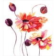 thumbnail image 3 of Floral Duvet Cover Set, Watercolor Painting Poppy Flowers and Buds Spring Nature Design, Decorative 3 Piece Bedding Set with 2 Pillow Shams, Queen Size, Peach Scarlet Purple, by Ambesonne, 3 of 3