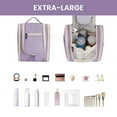 thumbnail image 4 of Small Hanging Toiletry Bag Women Travel Makeup Bag Organizer Toiletries Bag for Travel Size Essentials Accessories Make up Bag Cosmetics Bag (Medium, Light Purple), 4 of 6
