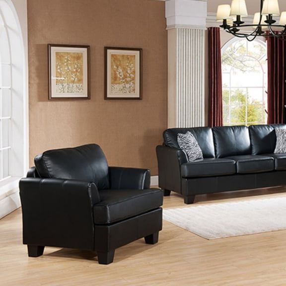 K and B Furniture Co Inc K&B Brown or Black Bonded Leather Club Chair