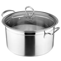 LOLIPPYY Stainless Steel Cooking Pot with Lid, Round Kitchen Cookware, 1 Piece