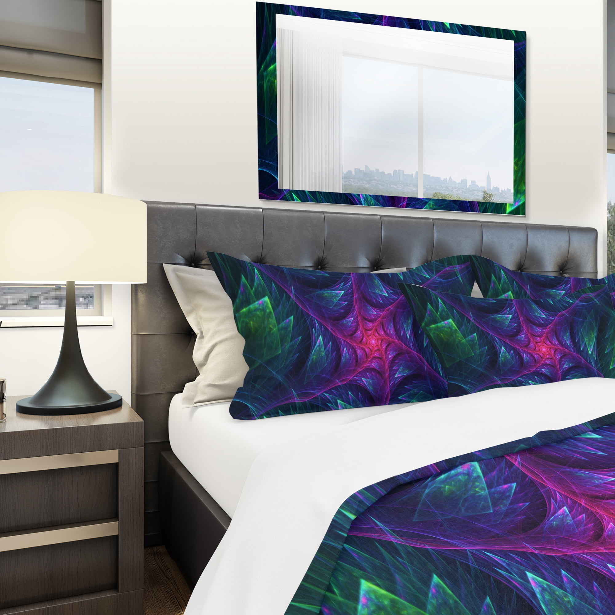 Designart 'Purple Turbine in The Night' Modern & Contemporary Duvet Cover Set