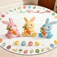 thumbnail image 2 of TIELUTT Tapis de Bienvenue Rond en Forme de Lapin de Pâques 2026 Tapis de Pâques Absorbant et Résistant à l'Usure Tapis Rond de Pâques Tailles 40CM/60CM/80CM Tapis pour Chambres d'Enfants Couvertures et Jetés en Flanelle Tapis de Zone 8x10 Tapis Moderne, 2 of 8