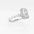 thumbnail image 2 of Vivid Jewel 1.7 Ct Emerald Cut Moissanite Halo Ring - 14K White Gold Plated - Beautiful Women's Engagement Jewelry - Perfect for Daily Wear, Special Occasions, and Anniversaries Gifts, 2 of 2