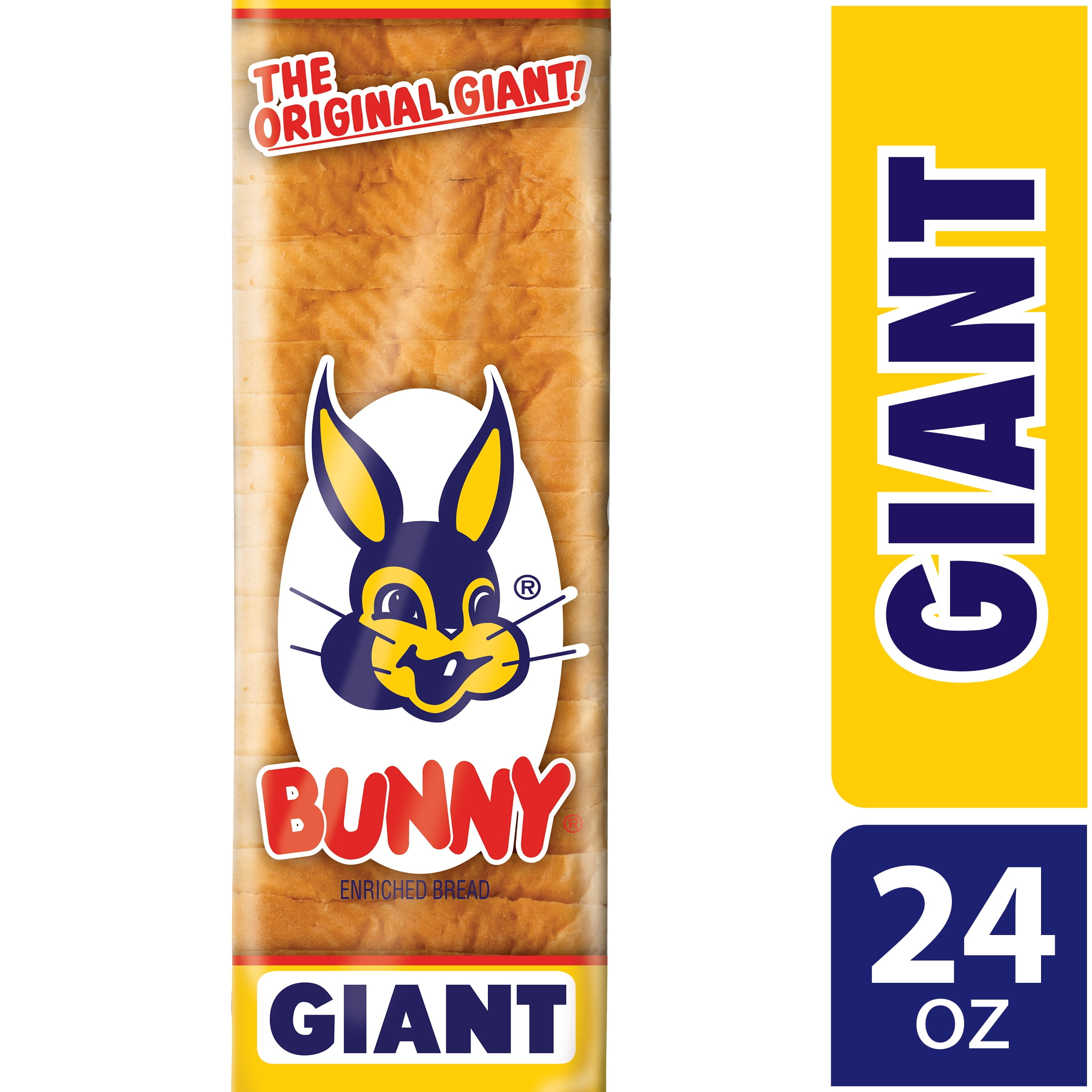 Bunny Bread Giant, Enriched Shelf-Stable Sliced White Bread, 24 oz Loaf