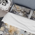 thumbnail image 4 of Designart "Delicate Brushstrokes Grey and Gold II" Abstract Marble Bedding Covert Set - Modern Grey Abstract Bed Set With 1 Sham, 4 of 6