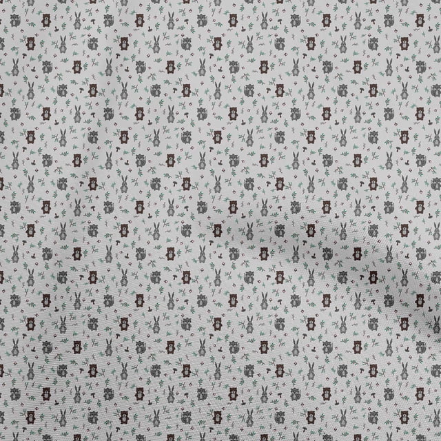 oneOone Rayon Gray Fabric Animal Sewing Craft Projects Fabric Prints By Yard 56 Inch Wide