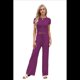 thumbnail image 3 of Conjunto Deportivo de Verano para Mujer, de Corta y Bloques de Color, con Pantalones Ajustados, A Juego, para Estar en Casa, 2025 Rojo Púrpura L, 3 of 8