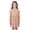 Pink, variant on Girls Cotton Linen Dress Oversized Short Sleeve Crewneck Dress Casual Loose Dress with Pockets