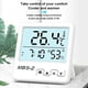 thumbnail image 5 of LCD Digital Interior Colgante de pared Temperatura Humedad Medidor Oficina en casa Hotel Calendario Termómetro Higrómetro Suministros para el hogar Recargable Retroiluminado Eigraketly HA010478-03B, 5 of 6