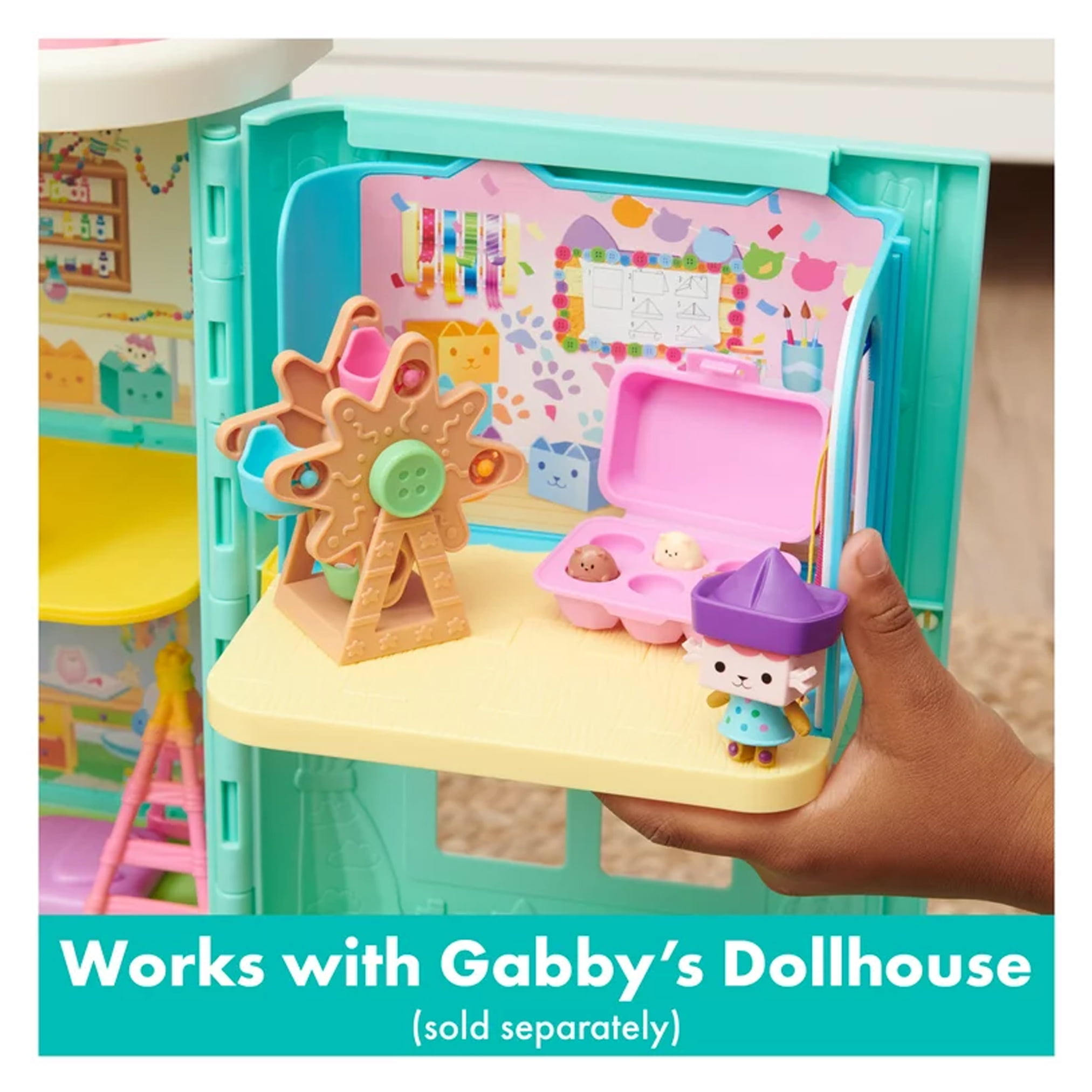Gabby's Dollhouse, Baby Box Cat Craft-A-Riffic Room with Exclusive Figure,  Accessories, Furniture and Dollhouse Delivery, Kids Toys for Ages 3 and up