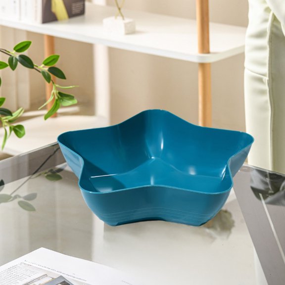 Food-Grade ABS Star-Shaped Snack Tray with 5 Compartments, Non-Slip Serving Dish for Coffee Table & Party 8.3*5.9in