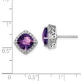 thumbnail image 2 of FB Jewels Sterling Silver Rhodium-plated Amethyst and Diamond Earrings, 2 of 2