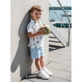 thumbnail image 4 of BemeyourBBs Toddler Baby Boys Golf Outfits Summer Clothes Short Sleeve Lapel Golf Embroidery Shirt Tops and Drawstring Pockets Shorts Set, 4 of 9