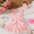 thumbnail image 4 of NIEWTR Baby Girl First Birthday Party Dress Cake Smash Outfit Newborn Princess Tulle Tutu Romper Puff Short Sleeve Bodysuit(A-Pink,0-3 Months), 4 of 6