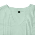 thumbnail image 7 of T Shirts For Women Womens Tops V Neck Tops Puff Short Sleeve T Shirt Pleated Floral Printed Tunic Blouse Shirts, 7 of 7