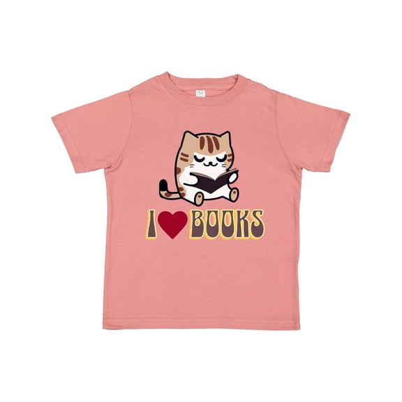 Inktastic I Love Books Reading Cat Girls Toddler T-Shirt
