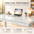 thumbnail image 5 of CHITOOMA Glass Top Electric Standing Desk with Drawer, 48'' x 24'' Electric Height Adjustable Desk with USB Charging Ports, Sit Stand up for Home Office, 5 of 10