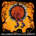 thumbnail image 2 of Corona de bruja para Halloweencorona de pared para puerta delantera con encaje de piernas de bruja (naranja) Ndcxsfigh Para estrenar, 2 of 9