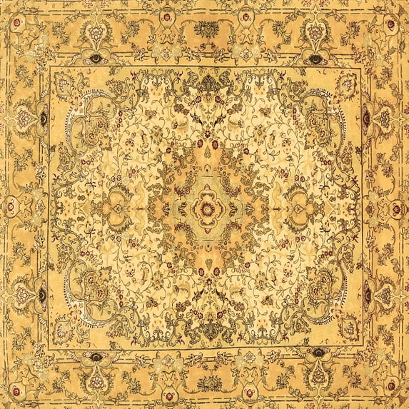 Ahgly Company Indoor Square Persian Brown Traditional Area Rugs, 7' Square