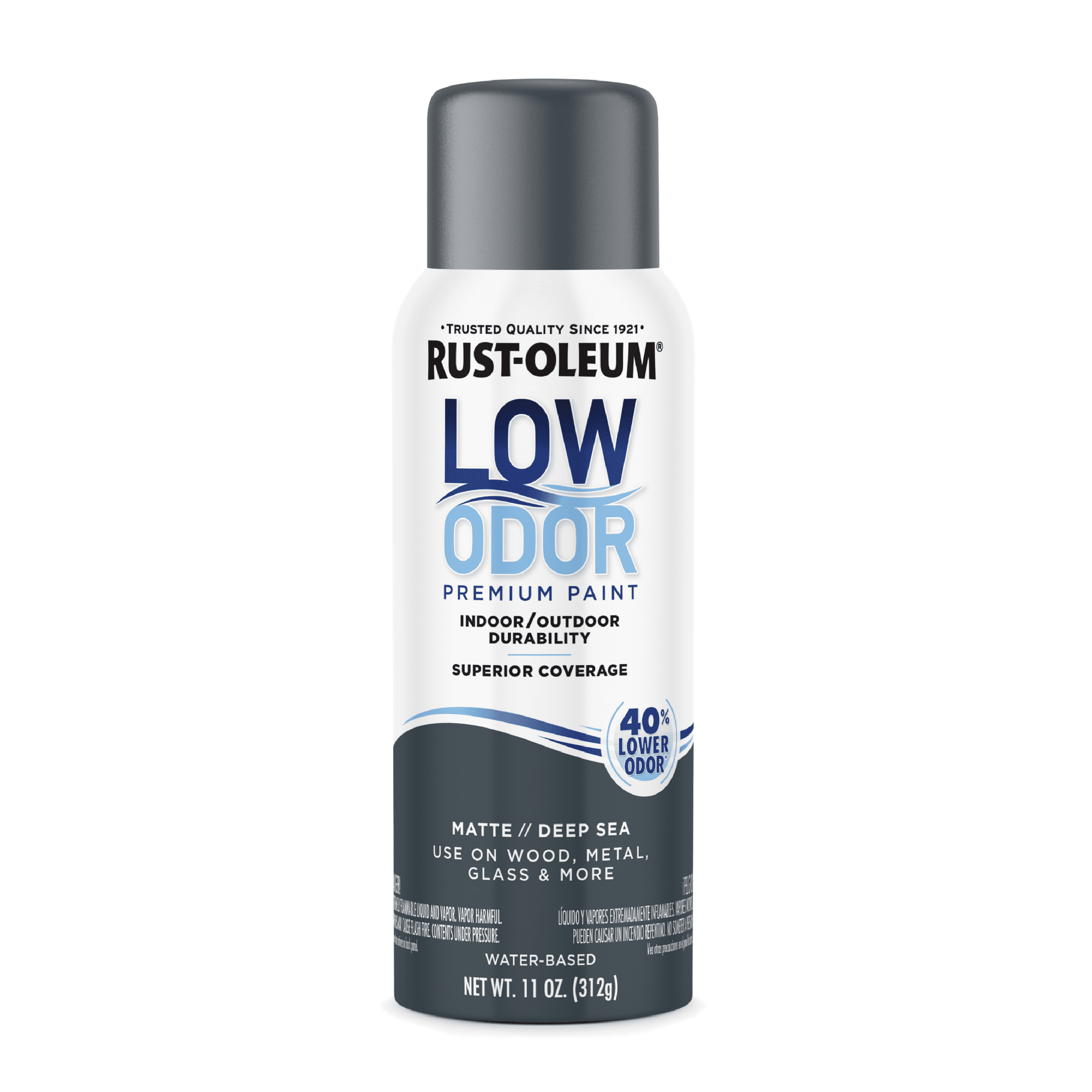 (2 pack) Deep Sea, Rust-Oleum Low Odor Premium Matte Spray Paint-388285, 11 oz
