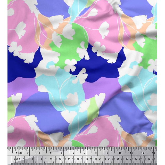 Soimoi Poly Georgette Fabric Floral Shirting Print Fabric by The Yard 52 Inch Wide