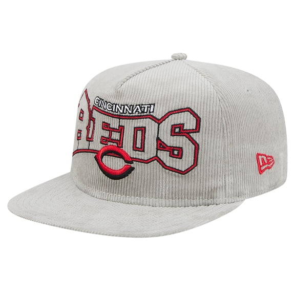 Men's New Era Gray Cincinnati Reds Corduroy Golfer Snapback Hat